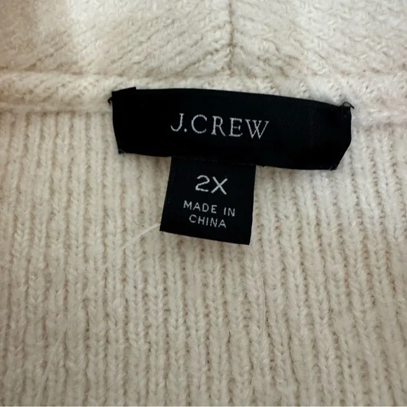J Crew Cocoon Sweater Blazer Cardigan Merino Wool Alpaca Blend Size 2X Ivory NWT - Picture 16 of 16